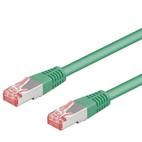Cordon réseau FTP blindé Cat6 - 1m vert - Wentronic 68289 avec fiches RJ45 mâle/mâle_0