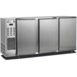 A.C.L - Arrière-bar réfrigéré 3 portes pleines - Groupe Logé - Inox - Avec éclairage LED - gris inox MM271439_0