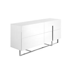 AC ANGEL CERDA Angel Cerdá Buffet en bois blanc et acier chromé 3052C 160 x 46 x 75 - blanc Bois manufacturé 8435631003298_0