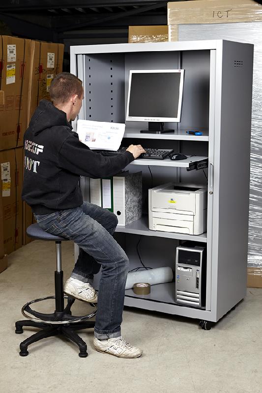 Armoire métallique multimédia AMTV10 - 1670 x 1000 x 550 - robuste et mobile pour environnements professionnels_0