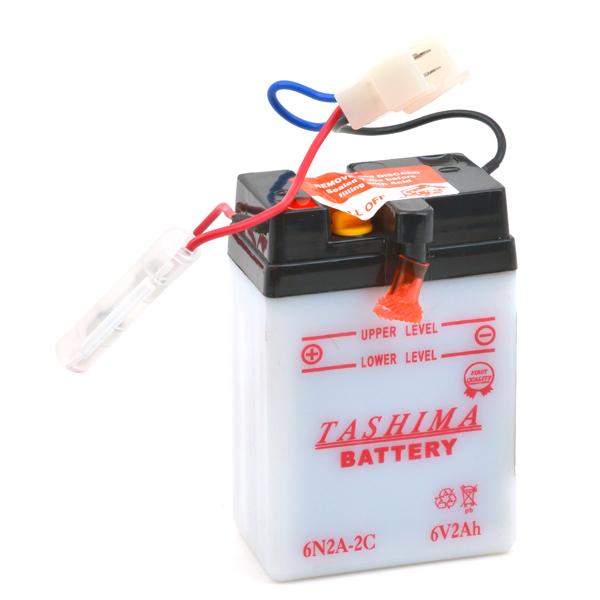 Batterie de démarrage moto 6N2A-2C 6V 2Ah Tashima - conventionnelle avec pack d'acide inclus_0
