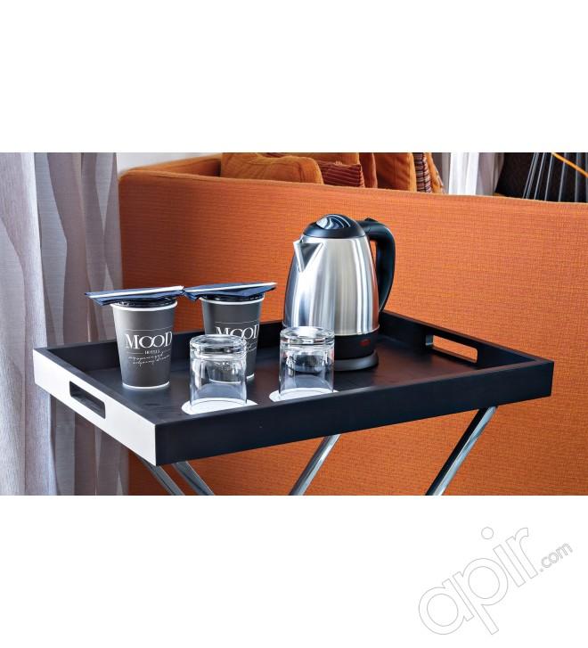 Bouilloire électrique - acier brillant et plastique noir - 1,2L - 1350W - 220V - 60Hz_0