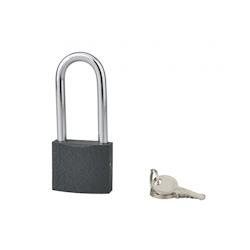 Cadenas ACERA gris à clé, base 50 mm, anse 1/2 haute 72 mm, anse acier cémenté, 3 clés - SERRUPRIX - gris 3150269880541_0