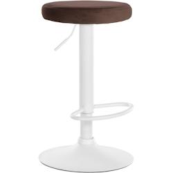 CLP Tabouret de bar Ponte revêtement velours Marron/Blanc - marron textile 322043_0