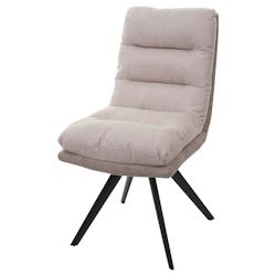 Décoshop26 - Chaise de salle à manger x1 pivotant extra confortable en tissu/textile crème 04_0006358 - 3000261727323_0