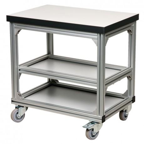 Desserte d'atelier 3 niveaux - hauteur 840mm - dimensions 750x500mm - charge max 80kg_0