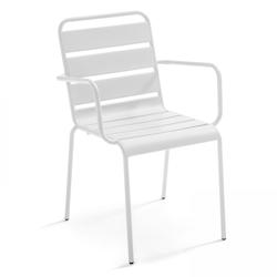 Oviala Business Fauteuil en métal blanc - blanc acier 105757_0