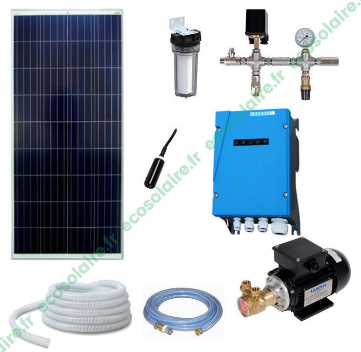 KIT POMPE SOLAIRE DE SURFACE  PS2-150 BOOST-240 165WC 12V KIT DE MISE SOUS PRESSION 30 MÈTRES DE TUYAU_0