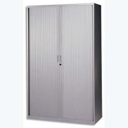 MT INTERNATIONAL ARMOIRE HAUTE MÉTAL MONOBLOC CORPS ET RIDEAUX SILVER 4 TABLETTES -DIM. 120X198X43CM