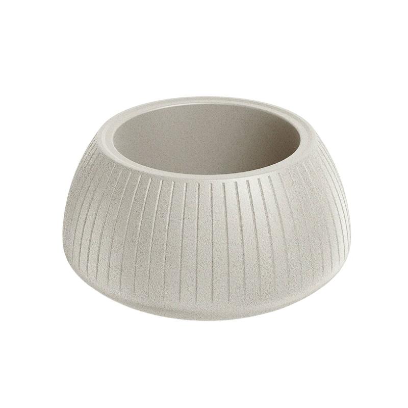 Prosperplast - Pot de fleurs en polyéthylène rotomoulé 6 L Ø40x20 cm coloris Blanc Sable - Coro Bowl ETHICK - beige ZA6211_0