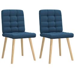 VidaXL Chaises à Manger Lot De 2 Bleu Tissu - bleu 4101099_0