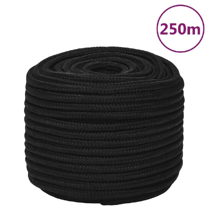 Vidaxl corde de travail noir 14 mm 250 m polyester 152833_0