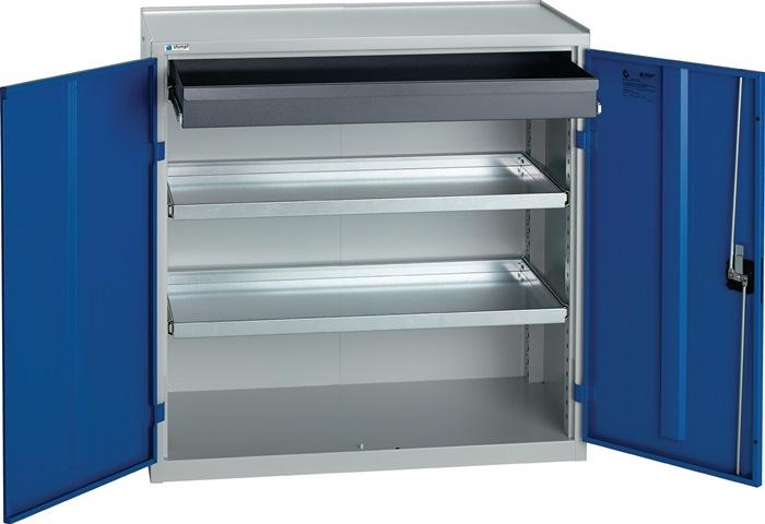 Armoire outillage/Servante de machine H1000xl1000xP500 mm 1 tiroir, 2 fonds gris clair RAL 7035/bleu gent. RAL 5010 STUMPF_0