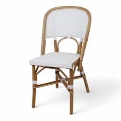 Bistromania Chaise de terrasse WAGRAM - Rotin - Tressage Blanc - TE029_0