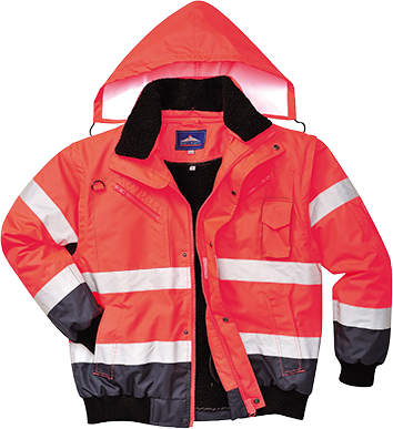 Blouson haute-visibilité bicolore  rouge marine c465, m_0