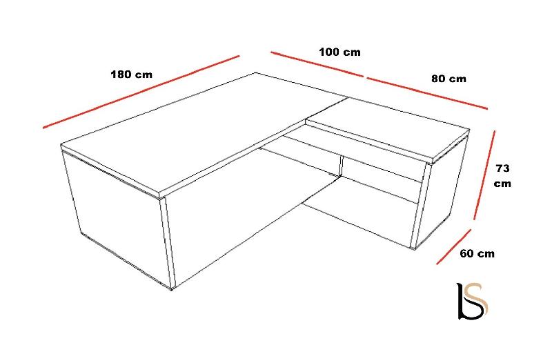 Bureau de direction avec retour TAK - Mobel Linea - 180, Acacia clair_1