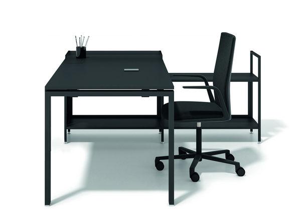 Bureau droit individuel Prepsto - étagères de rangement métalliques - plateau mélaminé 18 mm - 120/140/160/180/200 x 80 cm - Garantie 3 ans_0