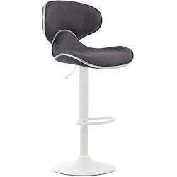 CLP Tabouret de bar Las Vegas V2 en tissu avec pied en métal Gris foncé/Blanc - gris textile 315471_0