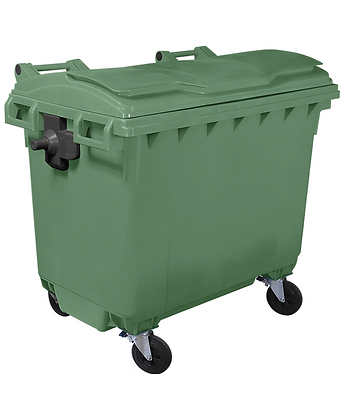 Conteneur roulant 4 roues en plastique - 660/770/1100 litres - Résistant à la chaleur, au froid et aux produits chimiques_0