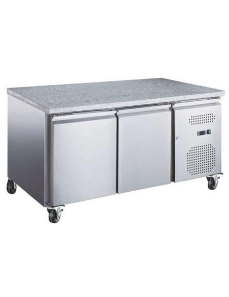 Desserte réfrigérée positive 2 portes centrale pâtisserie dessus granit - Référence : AA28PPDM2 - Volume net 390L - Fabriqué en Italie_0