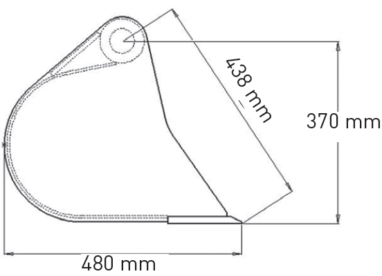 Godets de curage pour mini-pelle de 2,6 à 4 tonnes largeur 1200mm - ase_0