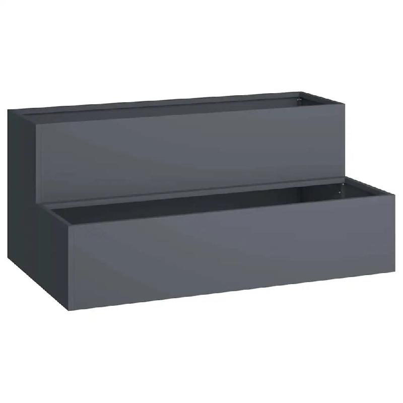 Helloshop26 - Cache-pot de jardin moderne 100 x 60 x 45 cm résistant intempéries esthétique minimaliste en métal anthracite 02_0052083 - métal 30_0