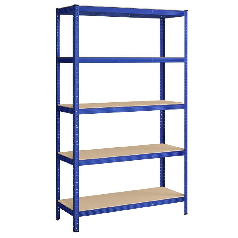 Helloshop26 - Étagère charge lourde à 5 niveaux meuble de rangement  60 x 120 x 200 cm en acier montage sans outil étagère de garage 12_0005575 -_0