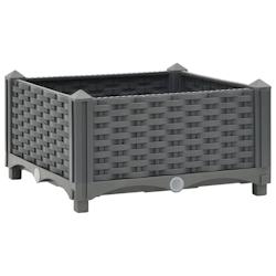 Helloshop26 - Jardinière lit surélevé plantes fleurs jardin 40 x 40 x 23 cm polypropylène gris foncé 02_0000925 - 3000072601539_0
