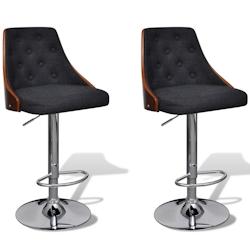 Helloshop26 - Lot de 2 tabourets de bar noir et bois top design moderne 1202018 - 3000212212403_0