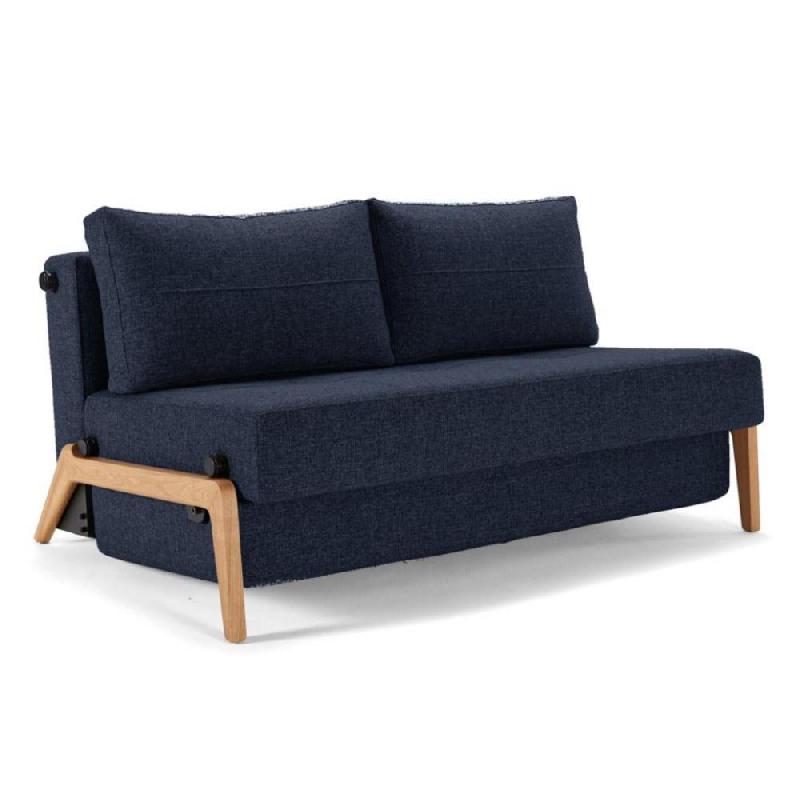 Canapé design Cubed 02 Wood convertible - Lit 160x200 cm - Tissu Mixed Dance Blue - Innovation Living_0