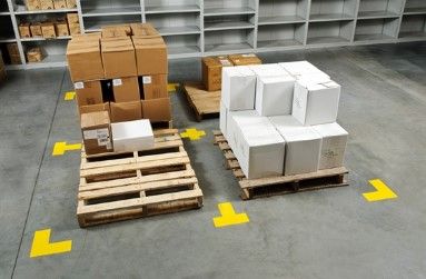 Marquage au sol pour entrepôt - Direct Signalétique - Lot de 20 T hyperadhésifs, haute visibilité et durable_0