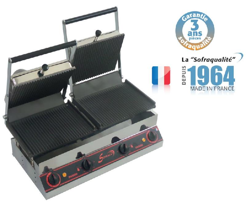 Panini grills double - spécial sandwich 10212 - plaques rainurées et fabrication française_0