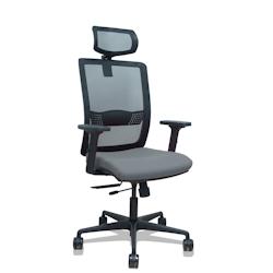 Piqueras y Crespo Silla Haches traslack malla negra asiento bali gris brazos 2D ruedas 65mm cabecero regulable - gris multi-matériau 395TKM840B220B2D_0