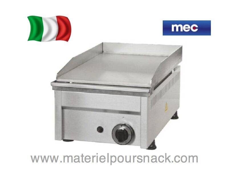 Plancha lisse gaz Mec PG325L - fabrication italienne - inox - 4 kW - 325 x 500 mm_0