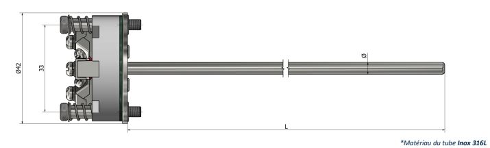 Thermistance avec tête de raccordement interchangeable - bornier HI01 - PTC et NTC (-40°C à +200°C)_0