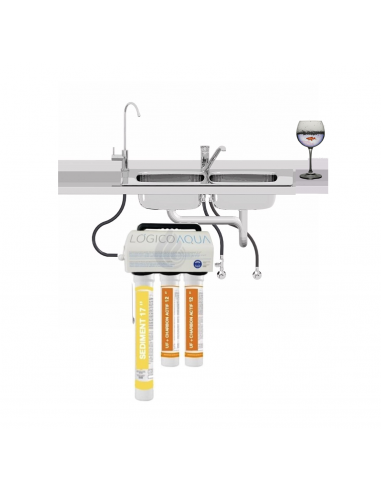 Triple filtre sous évier PRO-Logico Aqua Premium UF 12 - avec compteur et réducteur_0