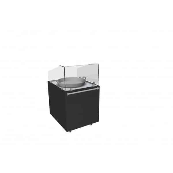 Vitrine à plats cuisinés service traditionnel 1 poêlon 3 kw L 800 x P 1000 x H 860/1310 mm (type de produit: Vitre avant droite)_0