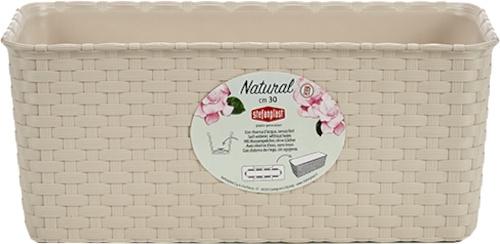 JARDINIÈRE NATURELLE 30 CM BEIGE AVEC RÉSERVE D'EAU STEFANPLAST STF801_0