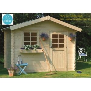 Abri de jardin en bois traité autoclave 28mm - sans plancher - S877-1 - 7,53m² avec serrure sécurisée et toit de 11,48m²_0