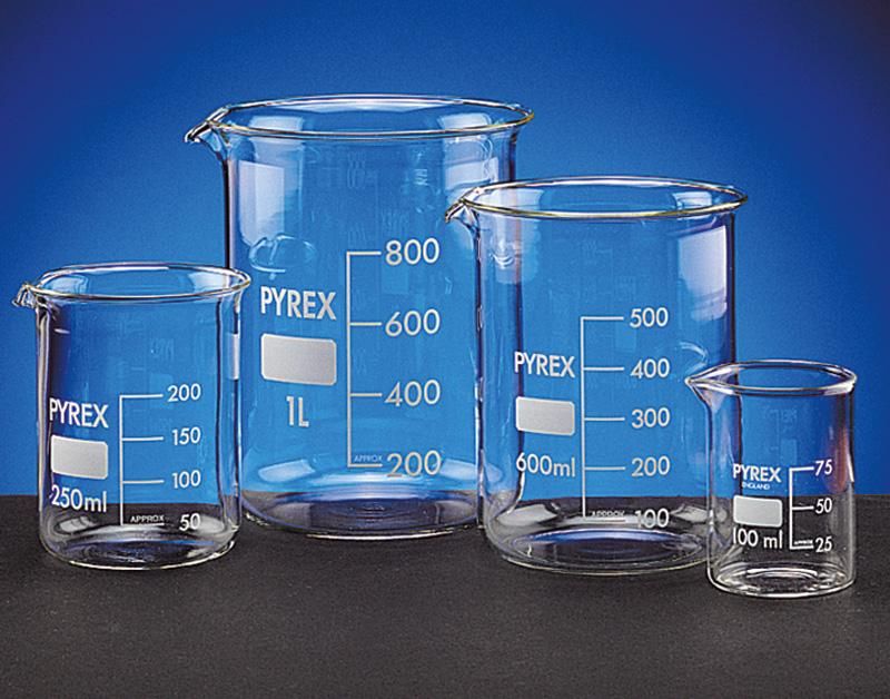 Bécher 1000 ml en verre borosilicaté Pyrex forme basse