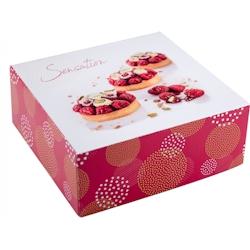 Boîtes pâtissières carton décor 18 x 8 cm - LB188 - emballage élégant pour créations culinaires_0