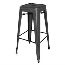 Bolero Tabourets Hauts en Acier Galvanisé Noirs   Lot de 4    Bistro - noir 0698142791261_0