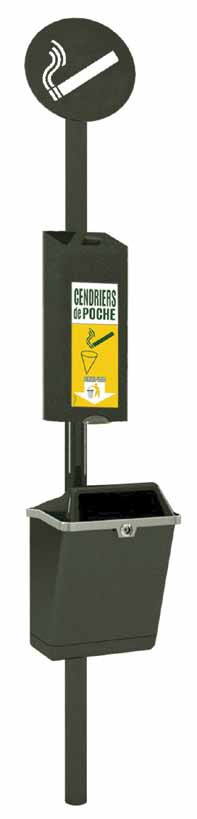 Borne mégoborne - Cendrier sur pied avec distributeur MEGOCLEAN 200 et corbeille 35L_0