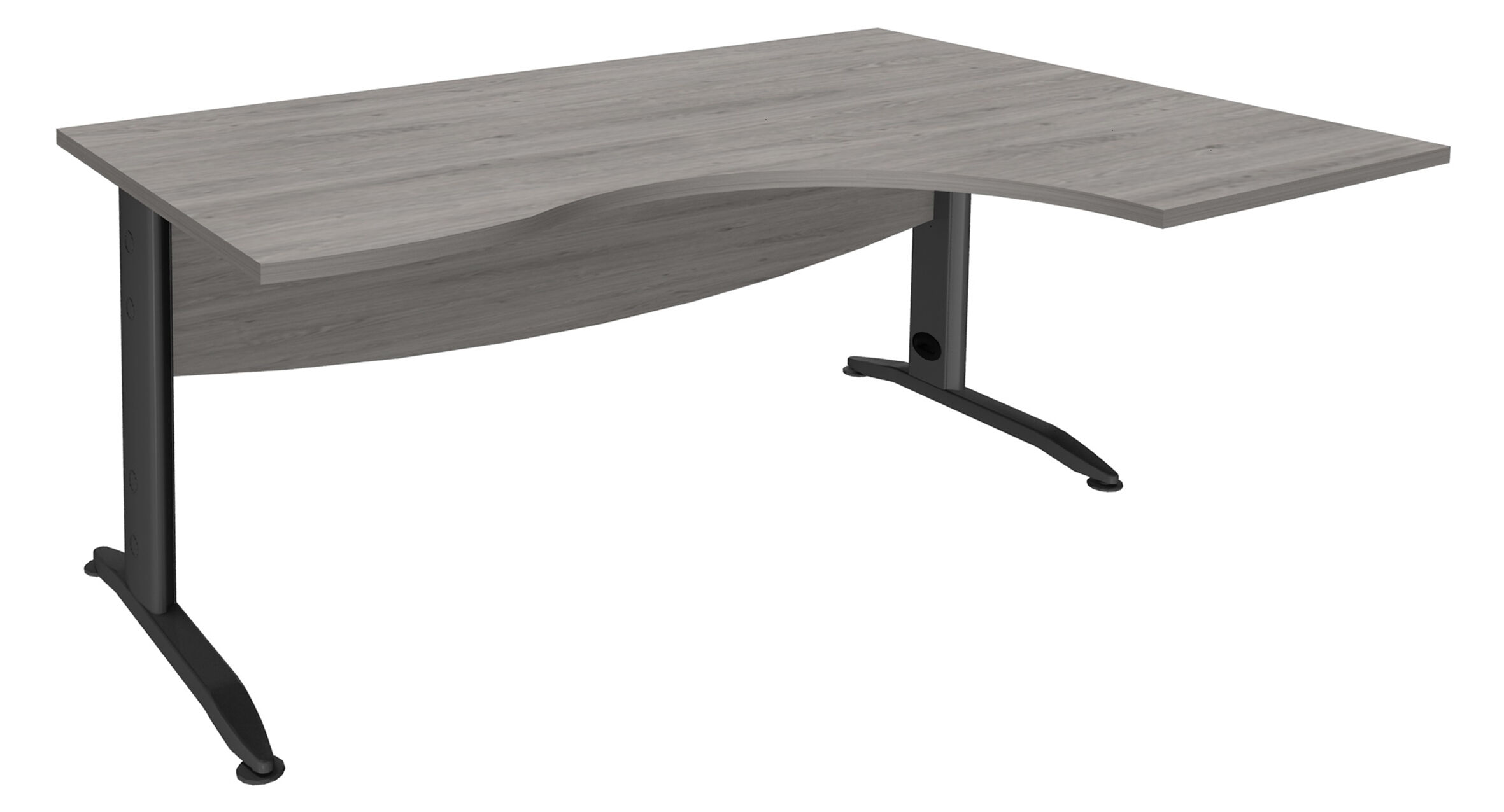 Bureau d'angle compact à droite - Idra - 180cm - Pied métal avec passe-câble amovible_0