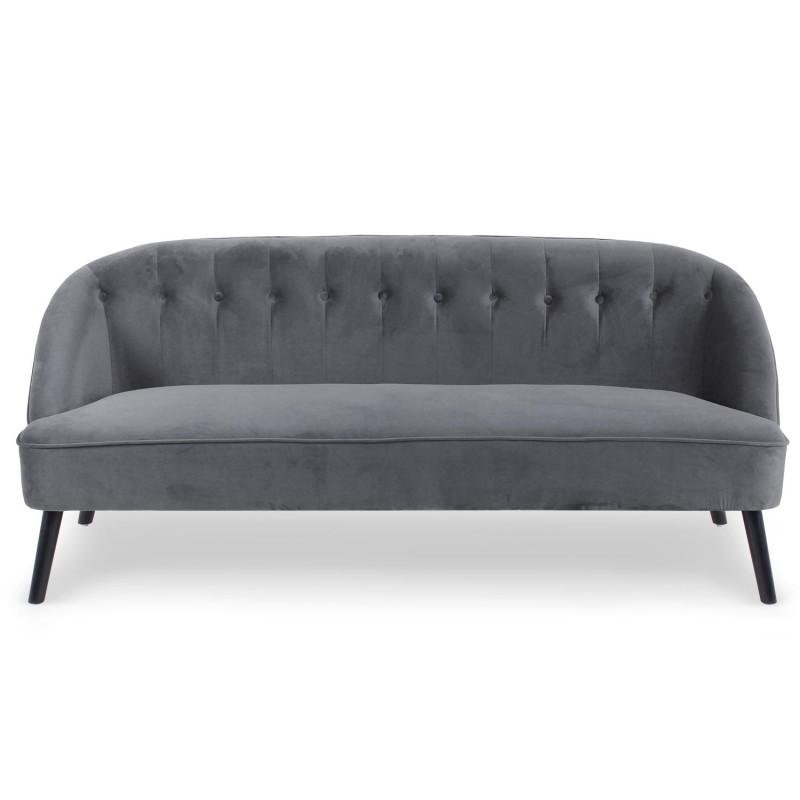 Canapé 3 places en velours gris Flam 179 cm - Style scandinave - Paris Prix_0