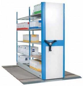 Châssis gris clair RAL 7035 et montants bleu RAL 5015 - Optim Roll - Colonnes et longerons pour rayonnage archive_0