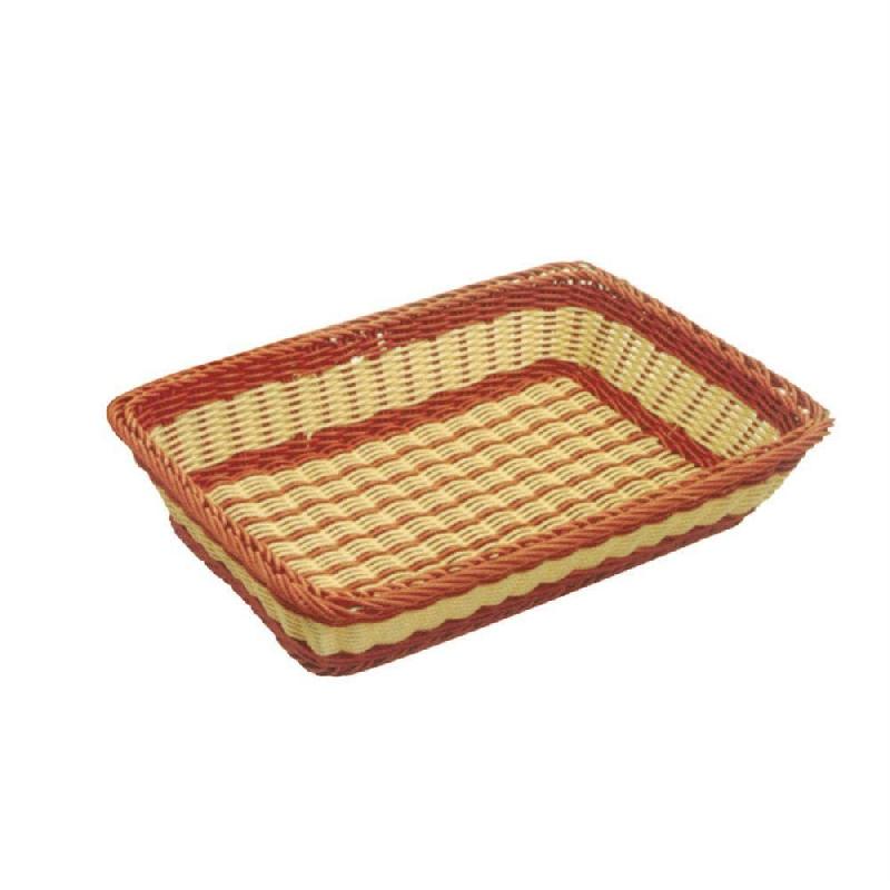 Corbeille effet osier PP bicolore 55x36x11cm_0