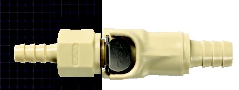 Coupleurs plastiques d'usage général - Série PLC 12 - Polypropylène - Raccordement 6,4mm & 9,5mm DI - Résistance chimique_0
