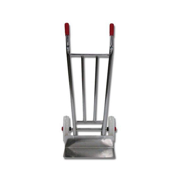 Diable de manutention en inox - Capacité 300 kg - Pelle fixe et poignées intégrées - Rolléco_0