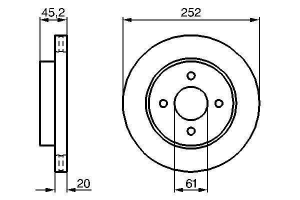 Disque de frein Bosch 0986479238 - ventilé - avant - boîte de 2 disques_0